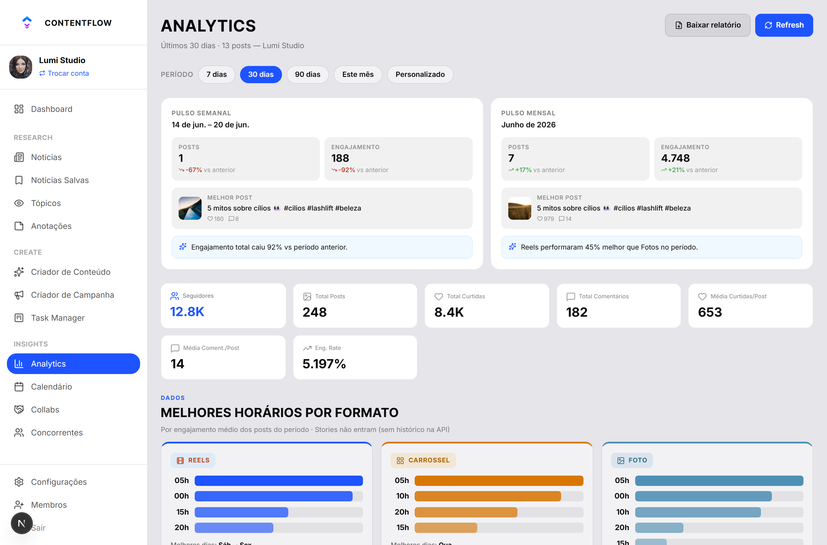 Print do app — ContentFlow