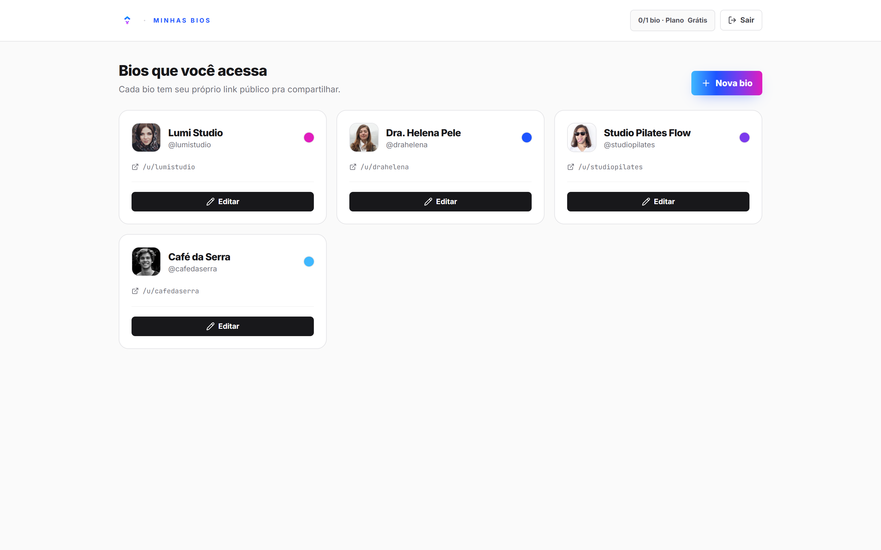 Print do app — FlowBio